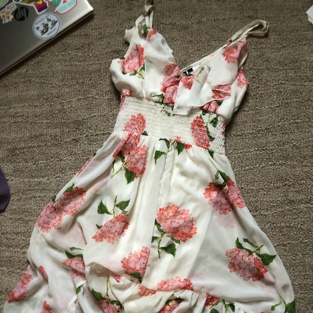 Floral Sleeveless Dress Medium Asymetrical